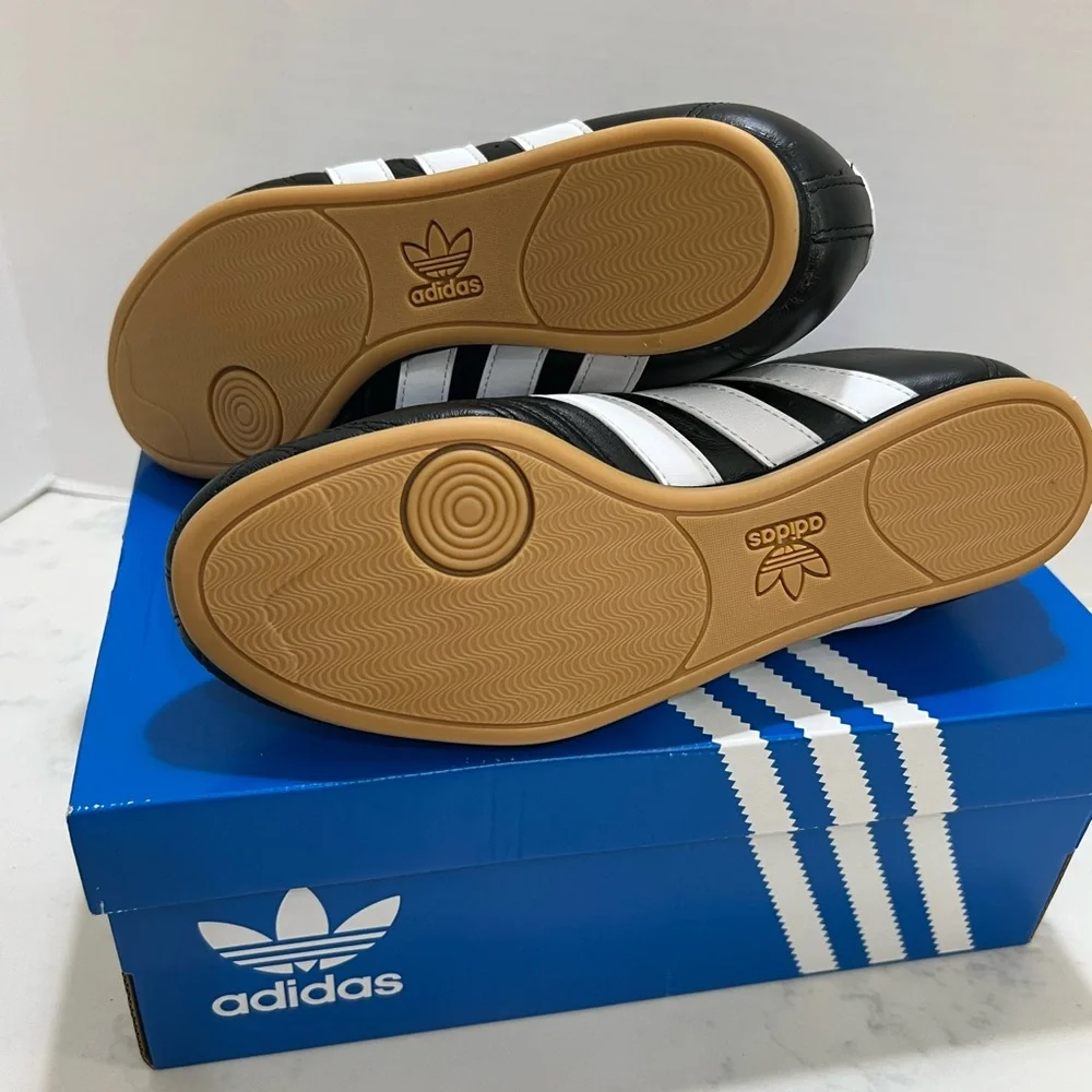 adidas Women's Black Sneakers with White Stripes - Picture 13 of 13